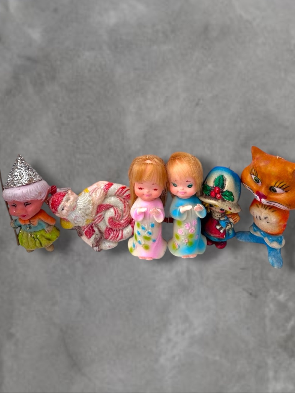 Christmas Vintage Ornaments DELTA KOREA HONG KONG Japan BUNDLE OF 6